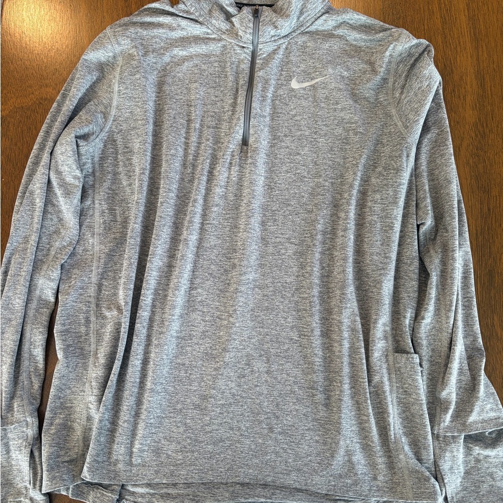 Nike Heather Gray Quarter-Zip Pullover